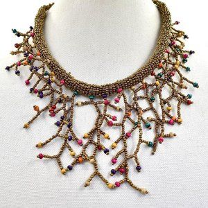 New Boho Artisan Made Beaded Necklace